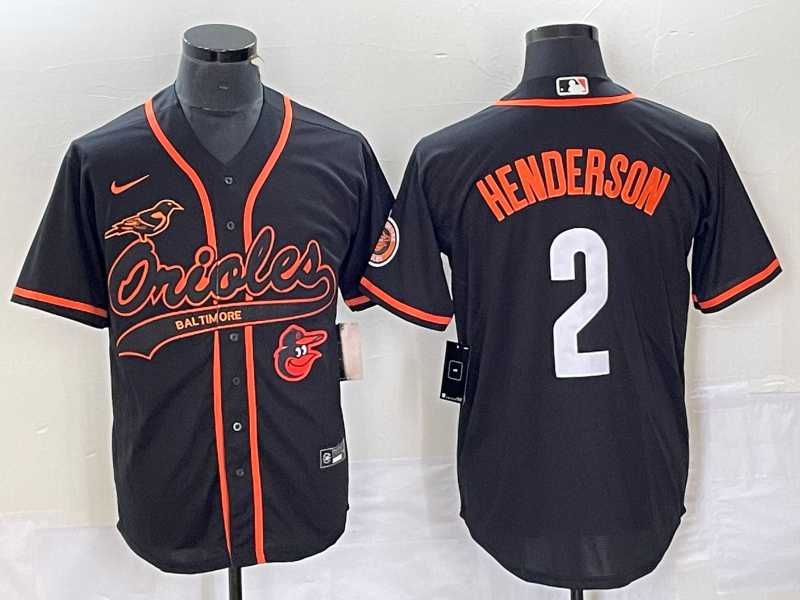 Men%27s Baltimore Orioles #2 Gunnar Henderson Black With Patch Cool Base Stitched Baseball Jersey->baltimore orioles->MLB Jersey